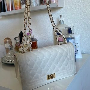 Off white quilted purse